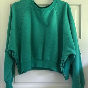 Anthropologie Green Crewneck, slight crop, oversized